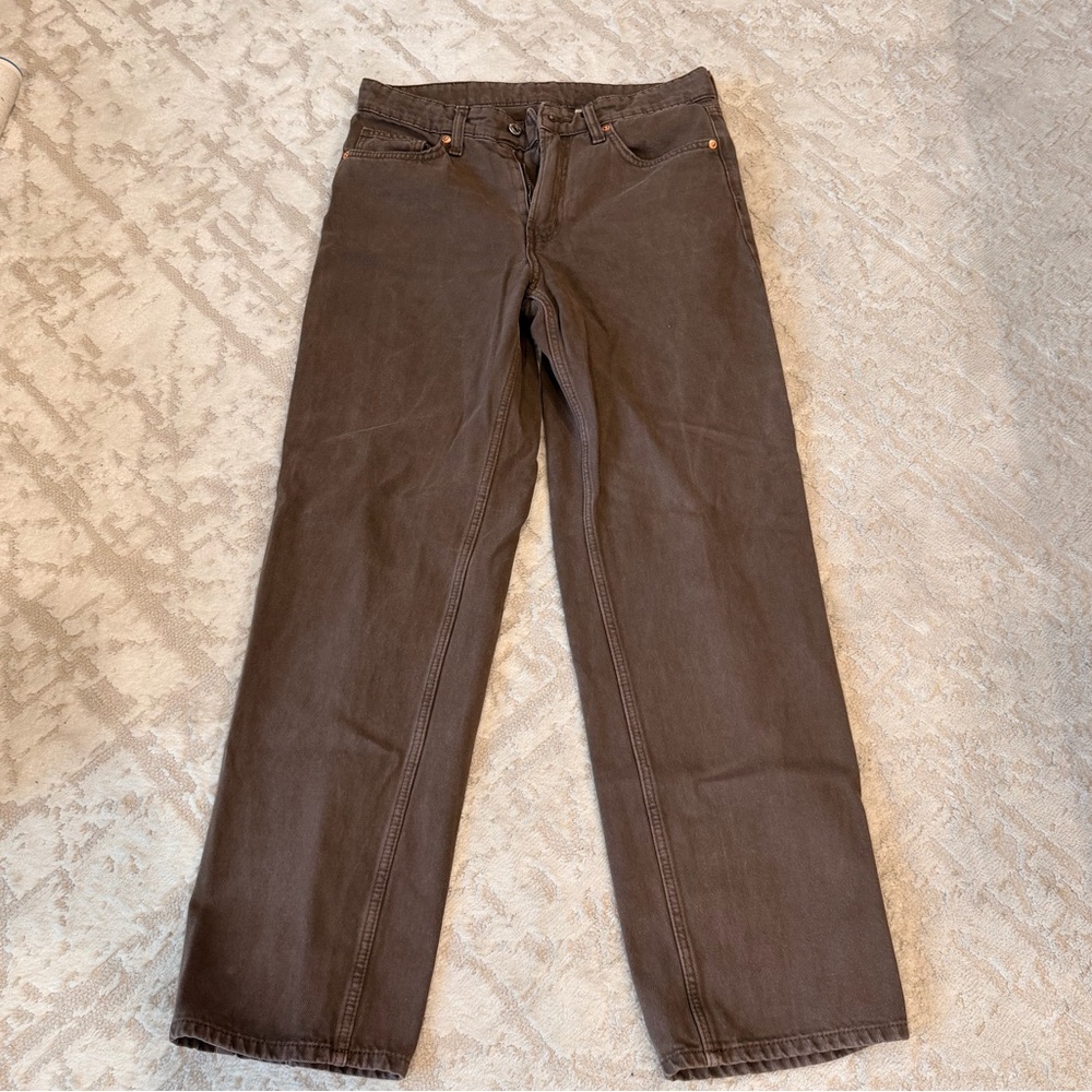 H&M Men's Brown Relaxed Straight Jeans